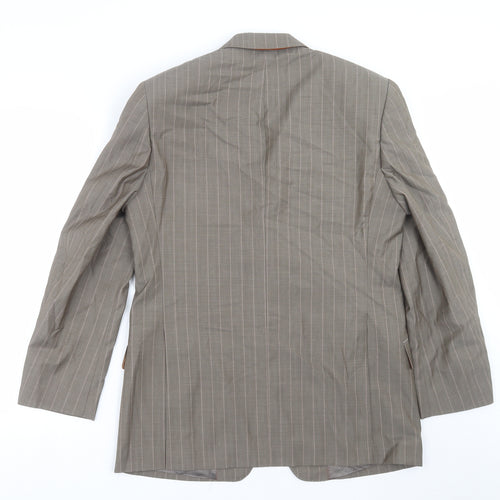 Simon Carter Mens Beige Striped  Jacket Suit Jacket Size 38