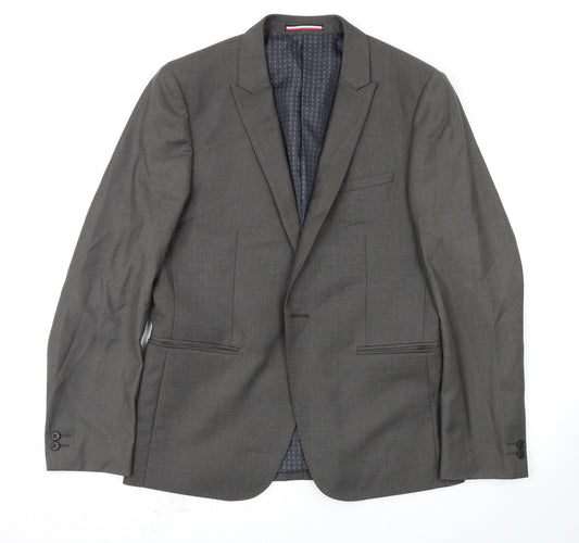 Ventuno Mens Grey Houndstooth  Jacket Blazer Size 40