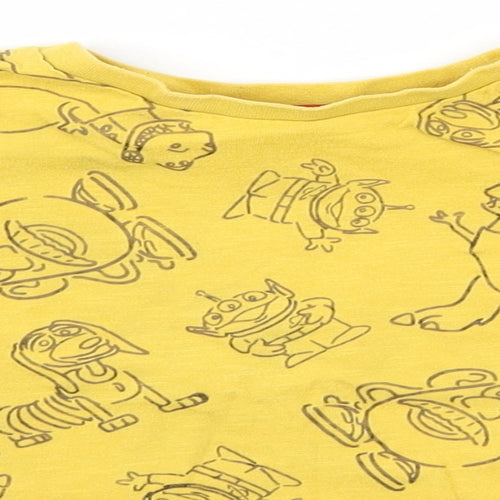 Disney Toy Story Boys Yellow Geometric  Basic T-Shirt Size 4-5 Years  - Toy Story