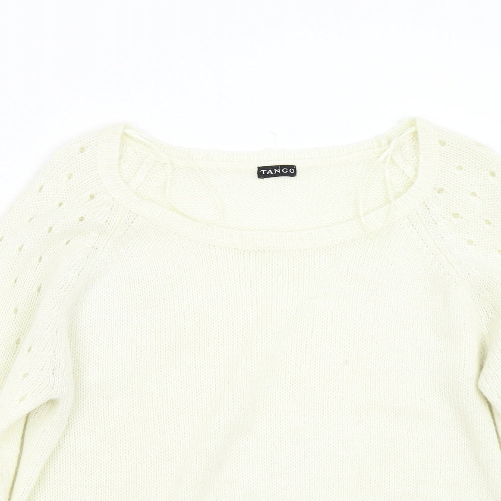 Tango Womens Ivory  Knit Pullover Jumper Size M