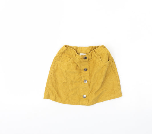 F&F Girls Yellow   Mini Skirt Size 5 Years