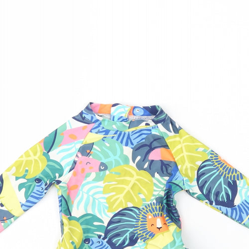 m&s Girls Multicoloured Animal Print  Bodysuit One-Piece Size 2 Years