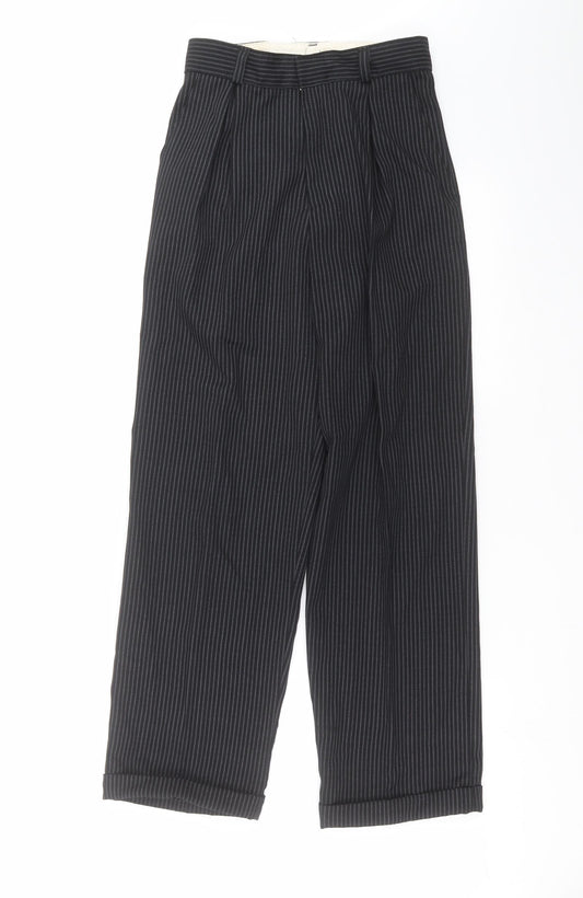 Preworn Boys Black Striped  Dress Pants Trousers Size 10 Years
