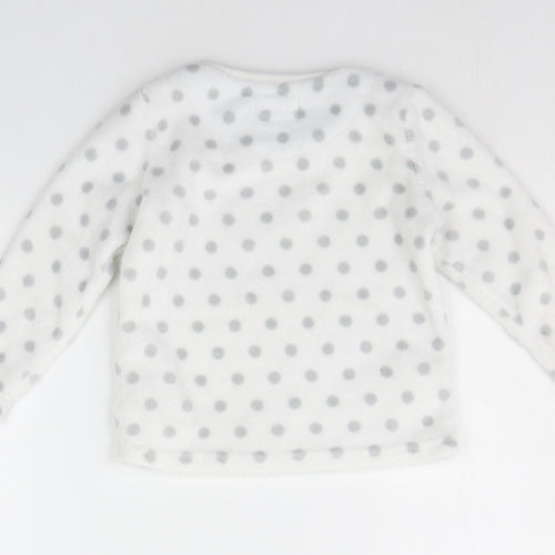 Primark Girls White Polka Dot  Top Pyjama Top Size 3-4 Years  - PENGUIN