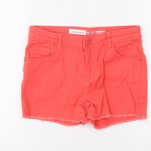 inextenso Girls Orange   Cut-Off Shorts Size 12 Years