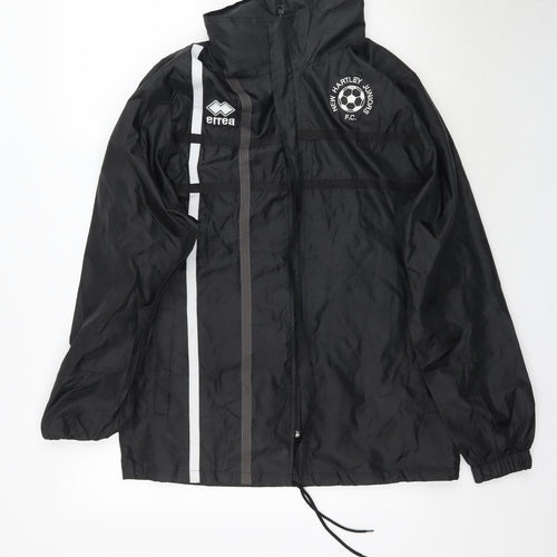 Errea Mens Black   Rain Coat Coat Size M  - New Hartley Juniors F.C.