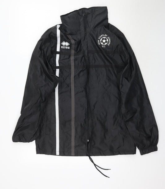 Errea Mens Black   Rain Coat Coat Size M  - New Hartley Juniors F.C.