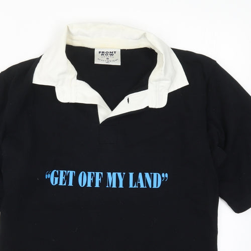 Front Row Mens Black    Polo Size S  - Get Off My Land Woody 7