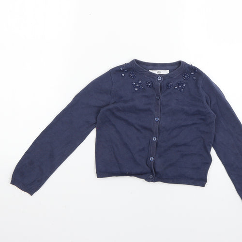 Marks and Spencer Boys Blue   Cardigan Jumper Size 5-6 Years