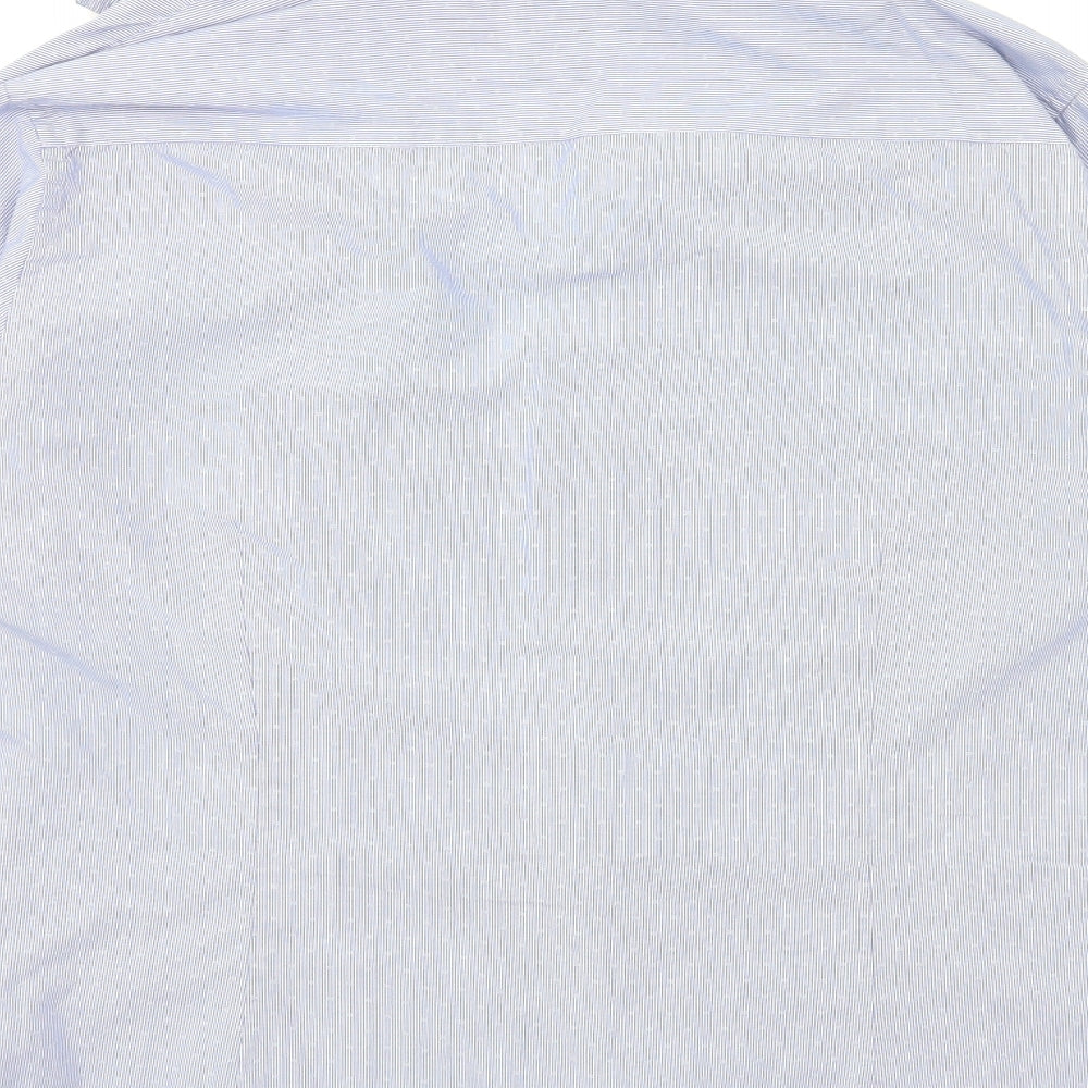 F&F Mens Blue Striped   Dress Shirt Size 16.5