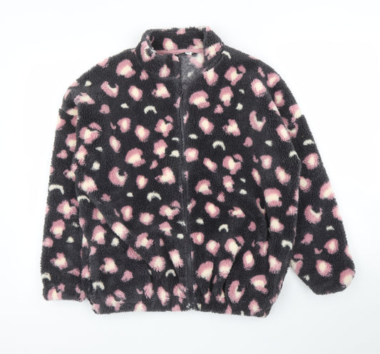 Pep&Co Girls Grey Animal Print  Jacket Coatigan Size 12-13 Years  - Leopard print