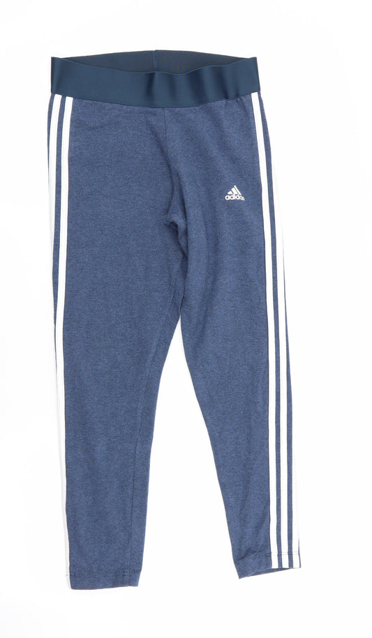 adidas Womens Blue   Cropped Leggings Size S L24 in