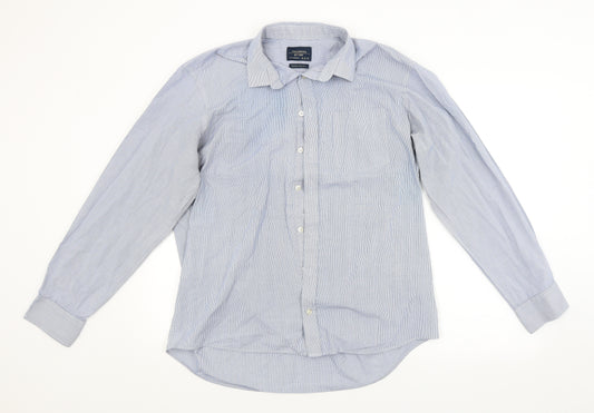 F&F Mens Blue Check   Dress Shirt Size 16.5