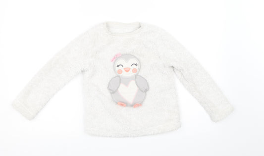George Girls White Solid  Top Pyjama Top Size 6-7 Years
