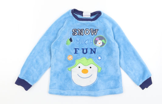 George Boys Blue   Pullover Jumper Size 3-4 Years  - Snow Much Fun