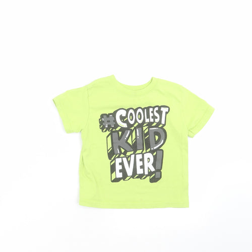 Garanimals Boys Green   Basic T-Shirt Size 2 Years  - Coolest kid ever