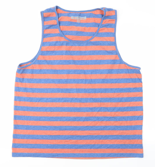 Primark Mens Multicoloured Striped  Basic Tank Size 2XL