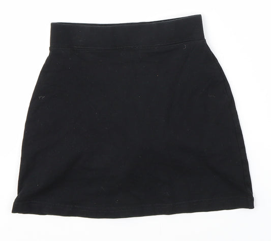 George Girls Black   A-Line Skirt Size 8-9 Years - SCHOOLWEAR