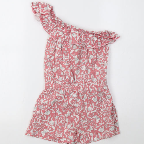 NEXT Girls Pink Floral  Playsuit One-Piece Size 8 Years