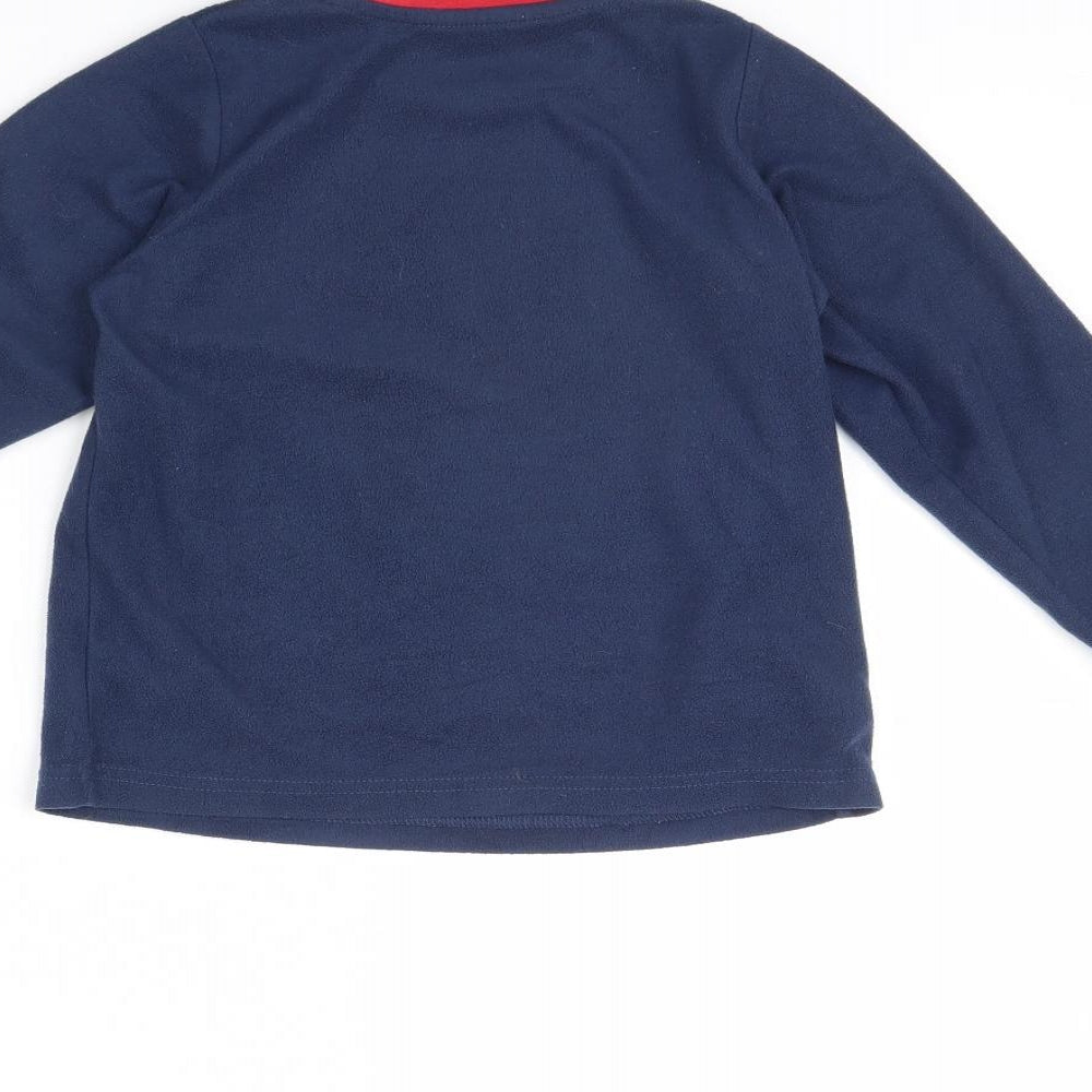 Preworn Boys Blue Solid Fleece  Pyjama Top Size 8 Years  - Christmas