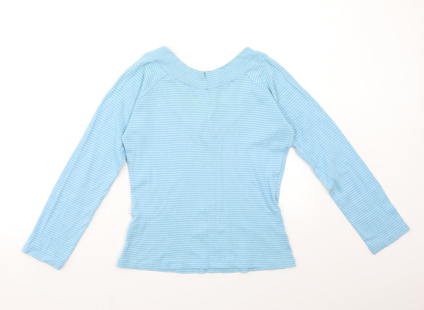TCM Womens Blue Striped  Basic T-Shirt Size 10