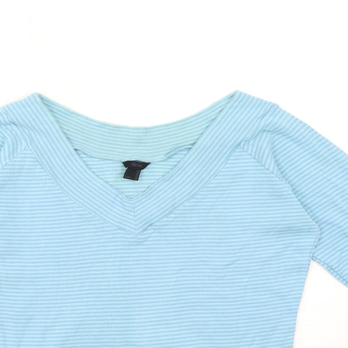 TCM Womens Blue Striped  Basic T-Shirt Size 10