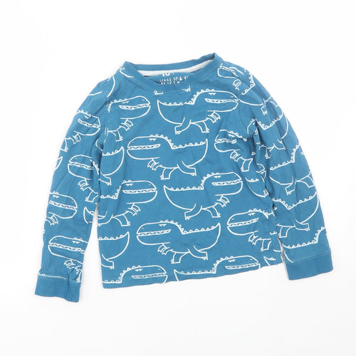 TU Boys Blue Animal Print   Pyjama Top Size 6-7 Years  - DInosaur