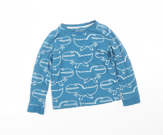 TU Boys Blue Animal Print   Pyjama Top Size 6-7 Years  - DInosaur