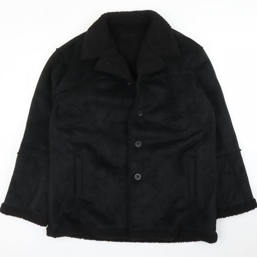 Blakes Mens Black   Overcoat Coat Size S