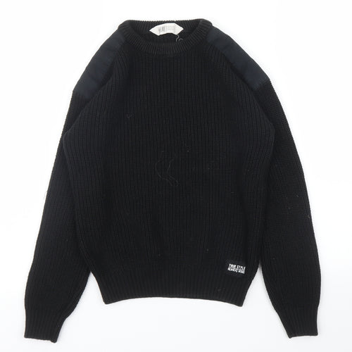 H&M Boys Black   Pullover Jumper Size 9 Years