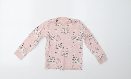 NEXT Girls Pink   Top Pyjama Top Size 5-6 Years  - Cat Print