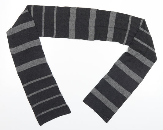 Preworn Unisex Grey Striped  Scarf  One Size