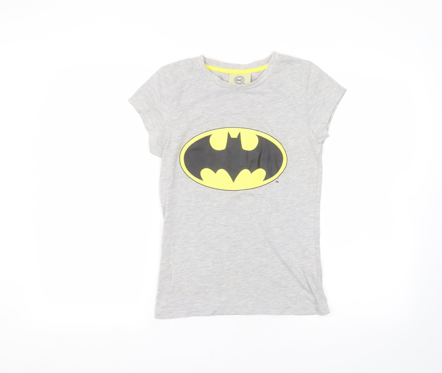 DC Comics Boys Grey   Basic T-Shirt Size 8 Years  - batman