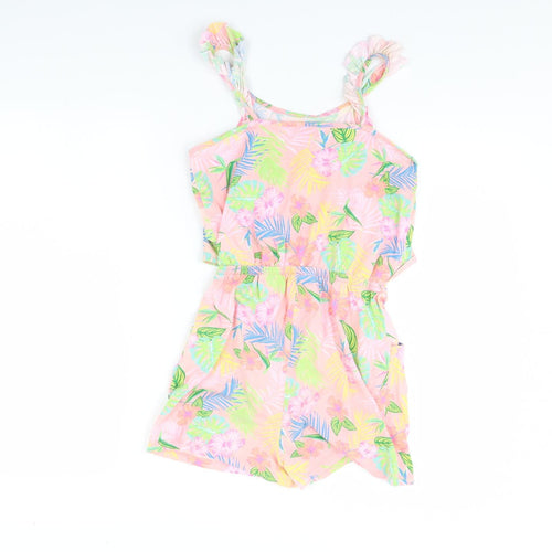 I Love Girls Wear Girls Pink Floral  Playsuit One-Piece Size 12 Years