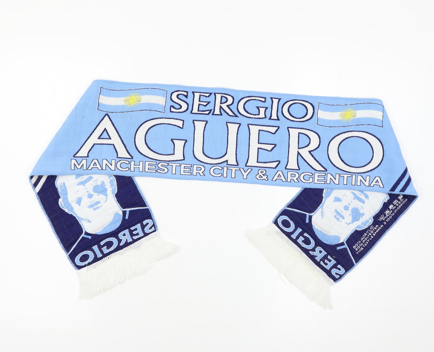 Manchester City FC Football Scarf 50 in 8 in - Sergio Aguero