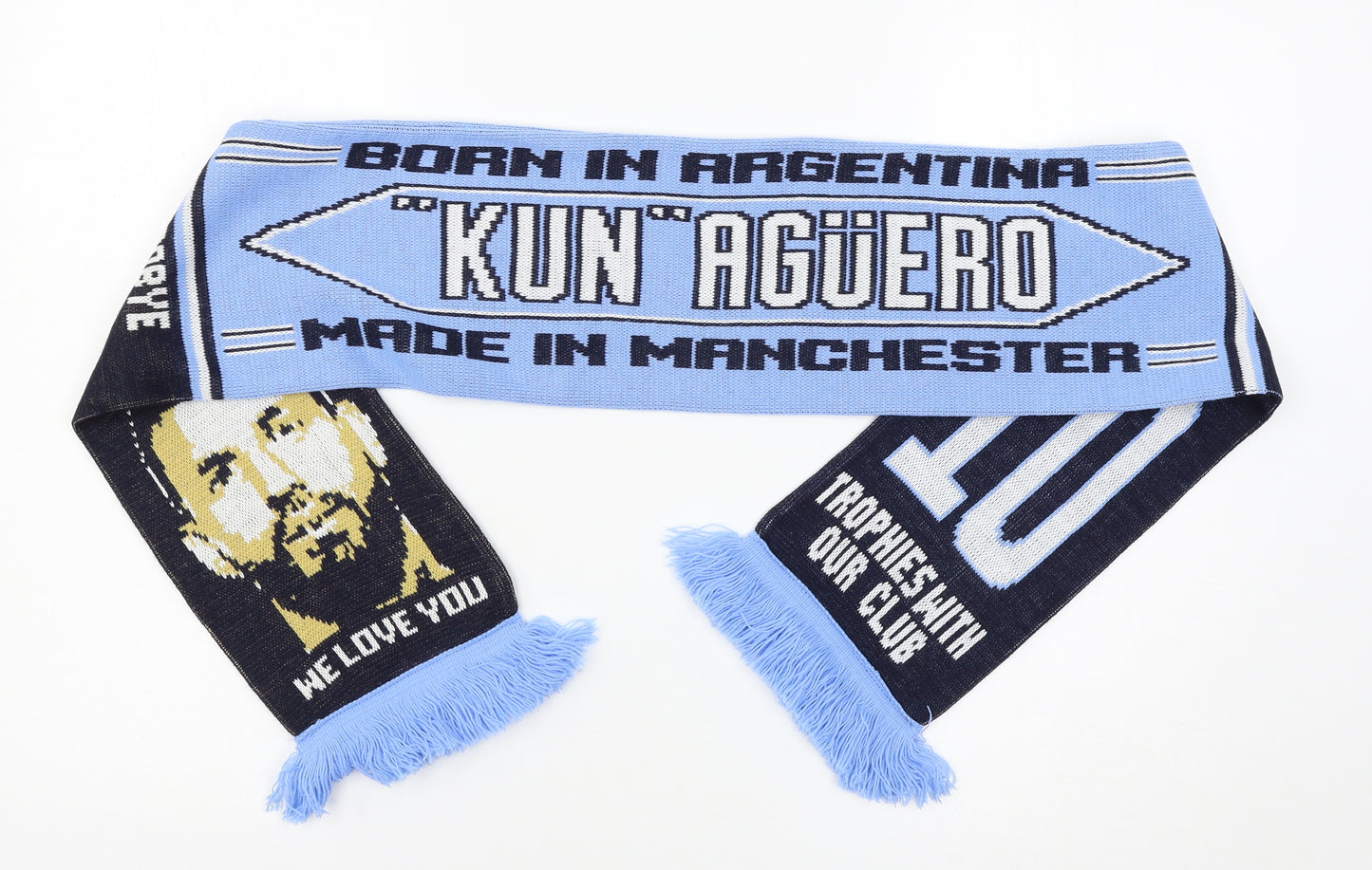 Manchester City FC Football Scarf 56 in 8 in - Sergio Aguero