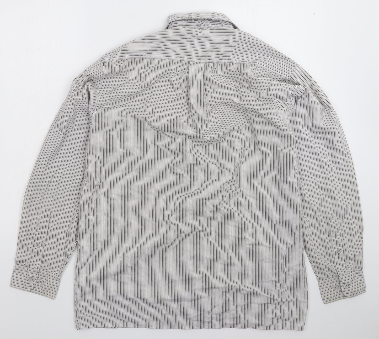 Headland Mens Grey Striped   Dress Shirt Size 15.5