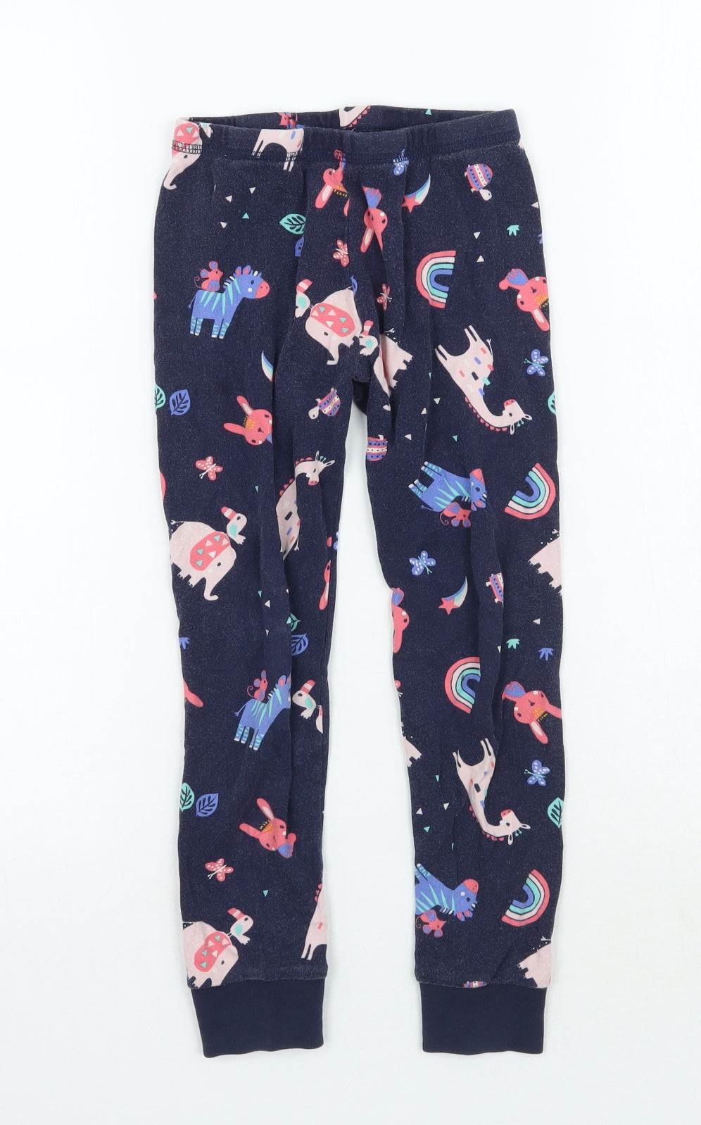 George Girls Blue Geometric   Pyjama Pants Size 6-7 Years