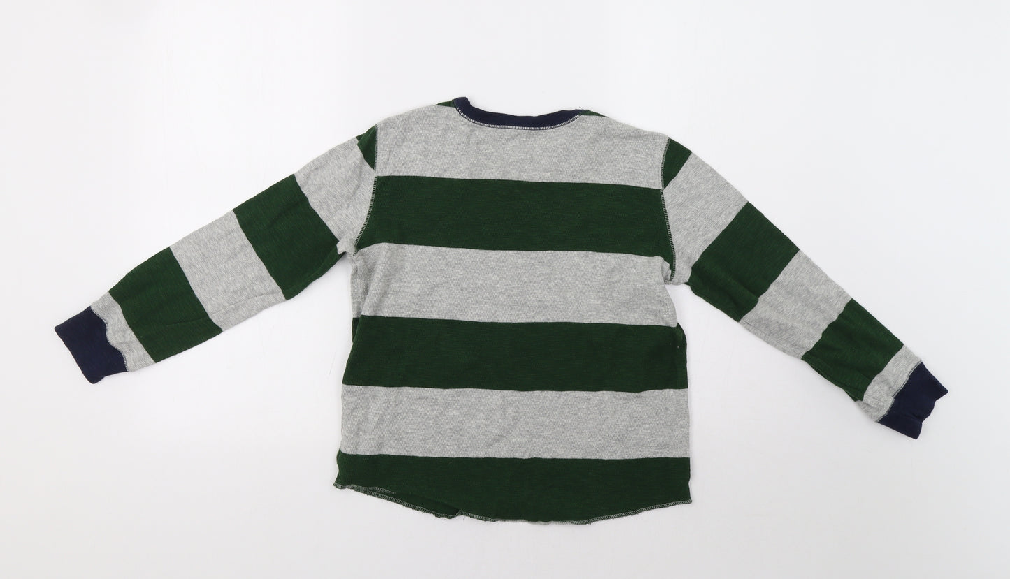 Gap Boys Green Striped  Pullover Jumper Size 10-11 Years