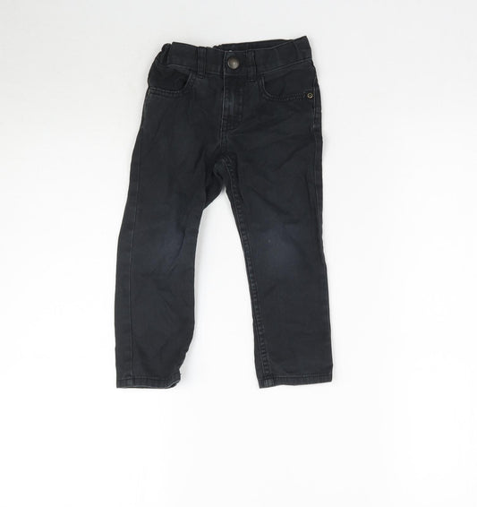 Preworn Boys Black  Denim Skinny Jeans Size 3 Years