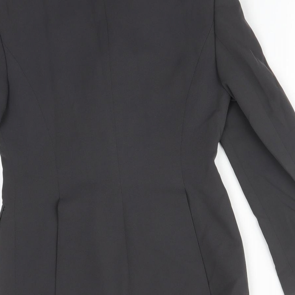 KASPER Womens Black Geometric Suit Jacket Size: 4 