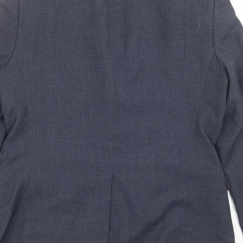 Harry Brown Mens Blue Geometric  Jacket Suit Jacket Size 38
