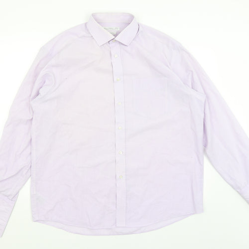 St Michael Mens Purple    Dress Shirt Size 16.5