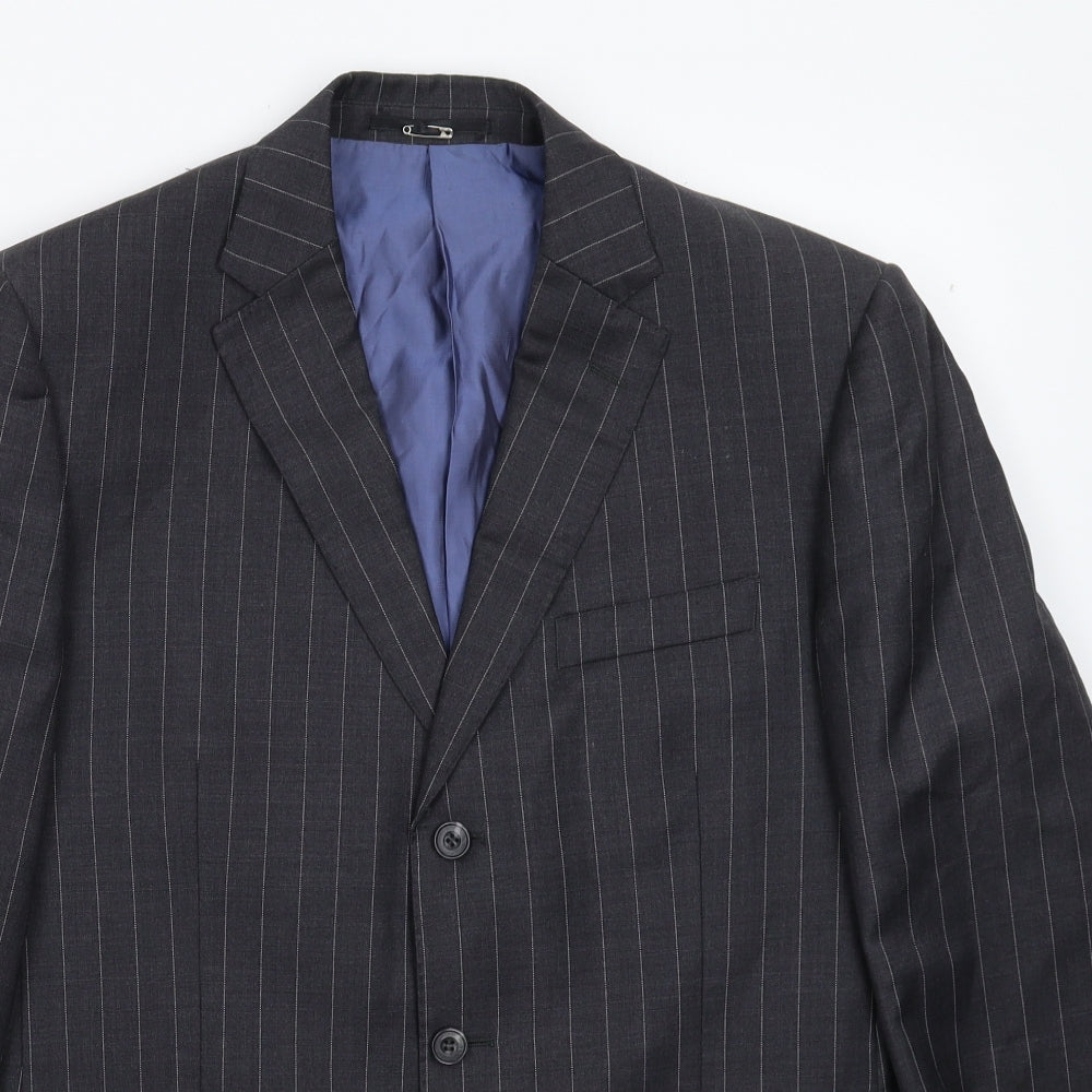 Samuel Windsor Mens Grey Striped  Jacket Suit Jacket Size 40