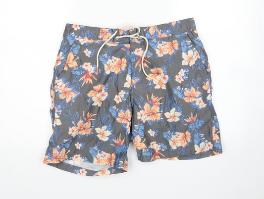 Matalan Mens Multicoloured Floral  Sweat Shorts Size M - Swim Shorts