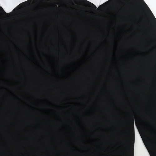 Preworn Mens Black  Rayon Jacket Coat Size S