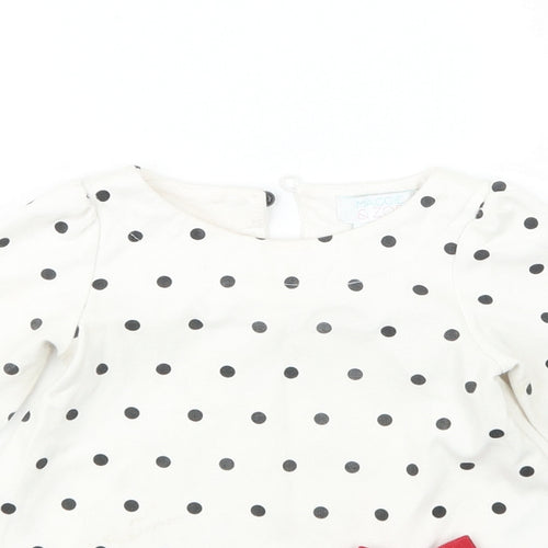 Maggie & Zoe Girls Black Polka Dot  Pullover T-Shirt Size 9-12 Months