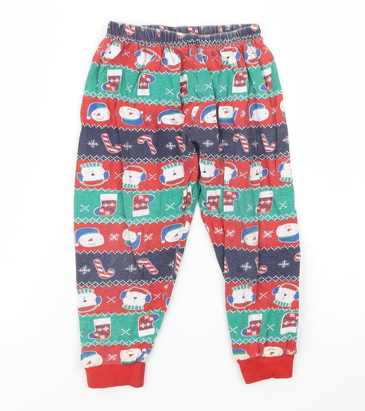 B&M Boys Red Geometric   Pyjama Pants Size 3-4 Years  - Christmas