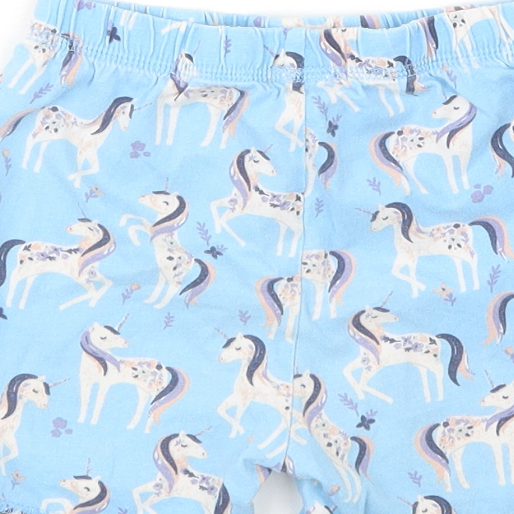 TU Girls Blue Geometric  Capri Sleep Shorts Size 3-4 Years  - Unicorn