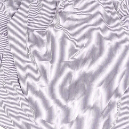 Hamden Mens Purple Striped   Dress Shirt Size 16